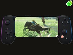Разработчики рекомендуют перейти на другой эмулятор Nintendo Switch под названием Eden. На рисунке: телефон, эмулирующий игру для Switch (Источник изображения: Backbone, Nintendo и Sudachi - отредактировано) 
