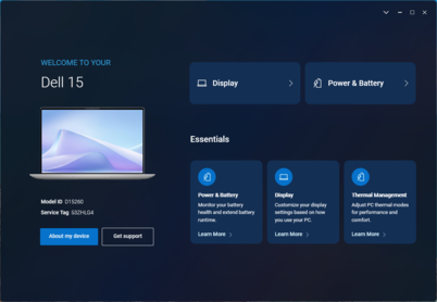 Dell Optimizer: Посадочная страница