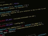 Исходный код PHP на тёмном экране