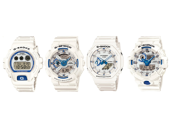 Слева направо: Casio G-Shock DW-6900HDS-7D, GA-110HDS-7A, GA-2100HDS-7A и GA-700HDS-7A. (Источник изображения: @morgan_gshock на Instagram)