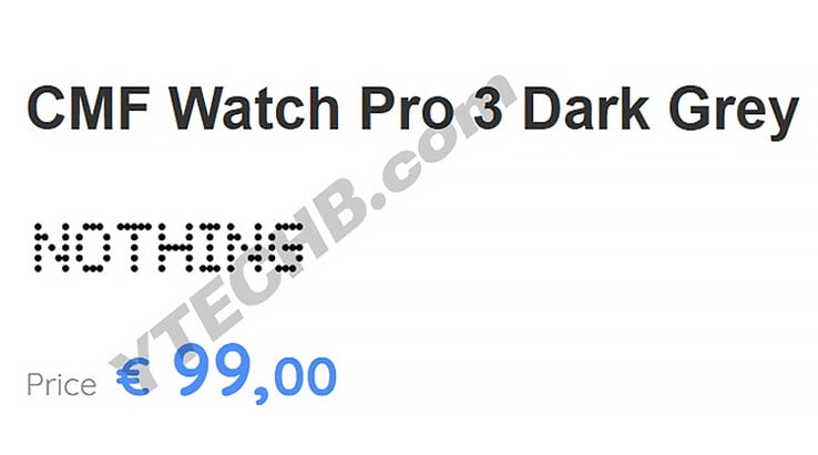 Утечка информации о цене CMF Watch Pro 3 (Источник изображения: YTECHB)
