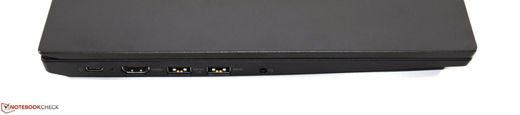 Левая сторона: порт USB Type-C 3.1 Gen 2, HDMI, 2x USB Type-A 3.0, аудио разъем