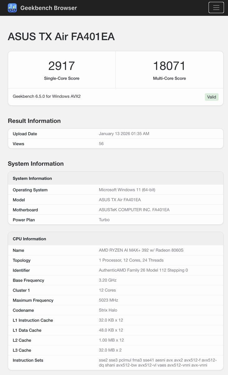(Источник изображения: Geekbench)