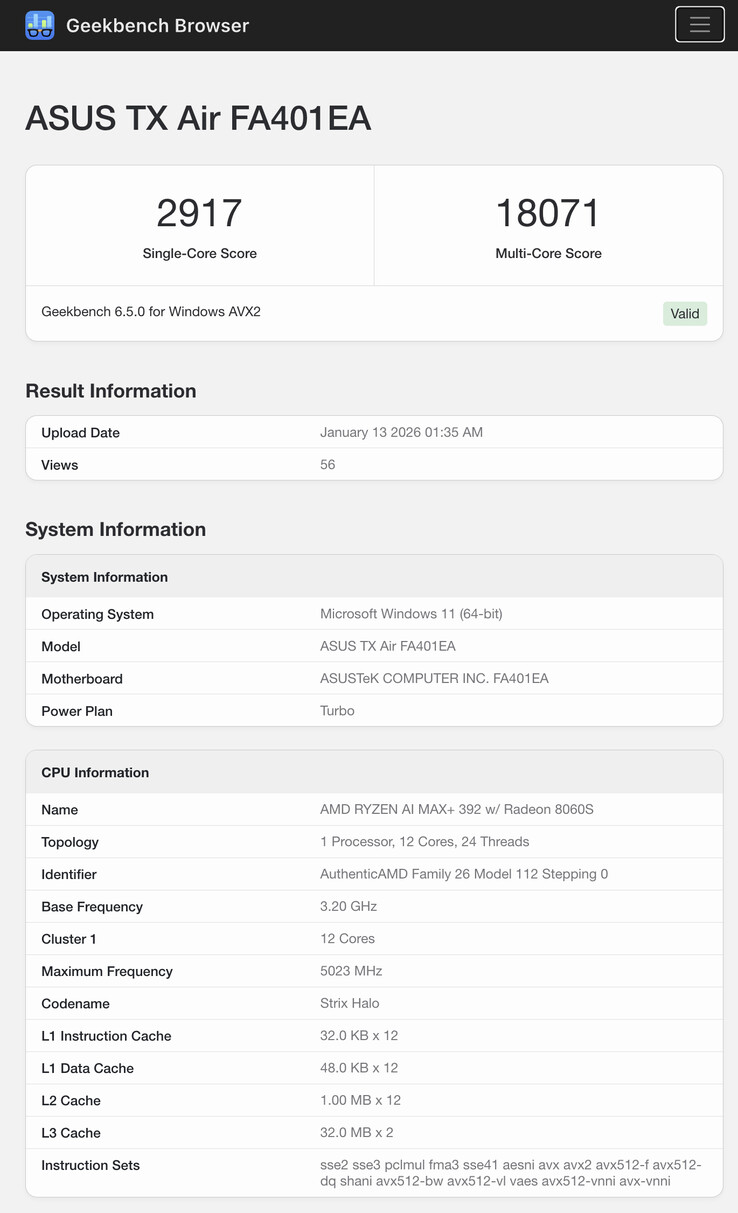 (Источник изображения: Geekbench)