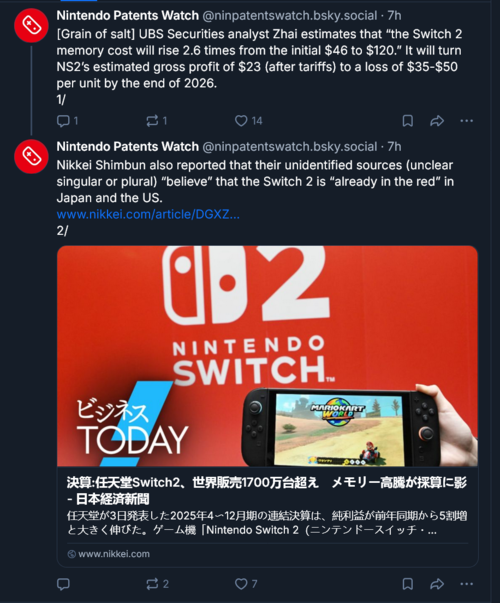 Nintendo Patents Watch сообщает о прибыли Switch 2