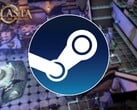 Изображение с логотипом Steam и игрой «Solasta: Crown of the Magister», которая сейчас продаётся на Steam со скидкой 75 %.