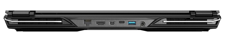 Задняя сторона: LAN, HDMI 2.0, Mini-DisplayPort 1.4, USB-C 3.1 Gen2 (DisplayPort), USB-A 3.0, разъем питания
