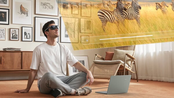 Acer AR Vision GR0 - это AR-очки, которые можно подключить к телефону, компьютеру или карманному устройству с поддержкой видеовыхода.