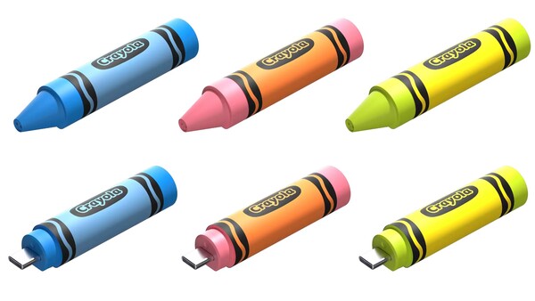 Флэш-накопитель SanDisk Crayola USB-C доступен в трех цветах и трех вариантах емкости. (Источник изображения: SanDisk)