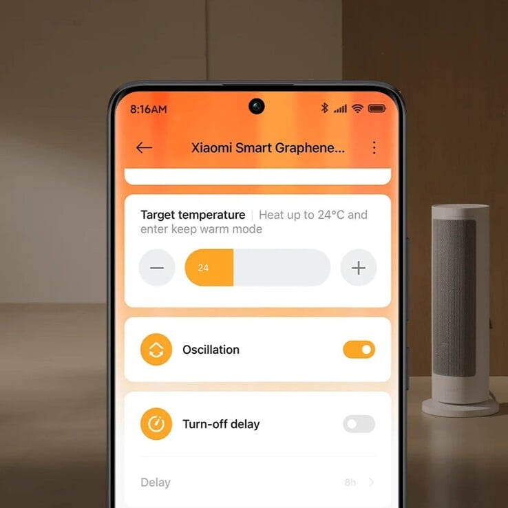 Xiaomi Smart Graphene Heater может управляться через приложение Xiaomi Home. (Источник изображения: Xiaomi)