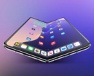 Рендер складного iPhone, который, как утверждается, будет оснащен 7,76-дюймовым внутренним дисплеем с камерой под дисплеем. (Источник изображения: 9to5Mac)