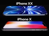 Предполагаемый рендер iPhone XX/20 (вверху), iPhone X (внизу).