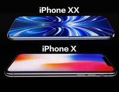 Предполагаемый рендер iPhone XX/20 (вверху), iPhone X (внизу).