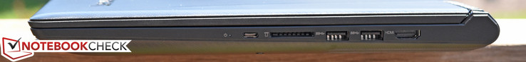 Справа: порт USB 3.1 Type-C Gen 1, адаптер карт SD, порты USB 3.0 x 2, HDMI