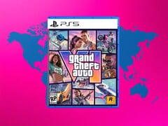 Коробка игры GTA 6 для PS5 с изображением карты мира