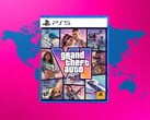 Коробка игры GTA 6 для PS5 с изображением карты мира