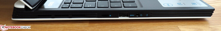 Левая сторона: USB Type-C (with DisplayPort), USB Type-A, комбинированный аудио разъем