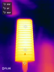 Повышение температуры во время стресс-теста (нижняя сторона)