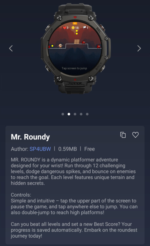 Приложение Mr. Roundy Mini для смарт-часов Amazfit