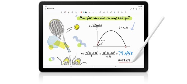 На Galaxy Tab S10 Lite есть функция решения математических задач, встроенная в приложение Samsung Notes. (Источник изображения: Samsung)