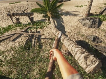 На ранних этапах Stranded Deep рубка древесины — одна из основных задач.