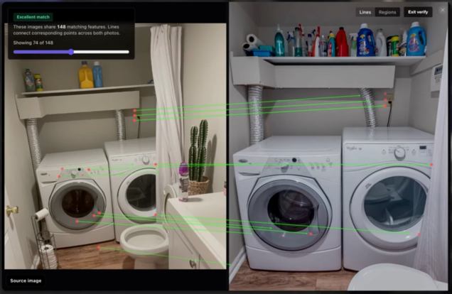 Демонстрация Raven AI. Инструмент сопоставляет фотографии интерьеров с онлайн-объявлениями о недвижимости.