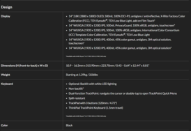 Спецификации Lenovo ThinkPad P14s Gen 6 AMD (источник изображения: Lenovo)