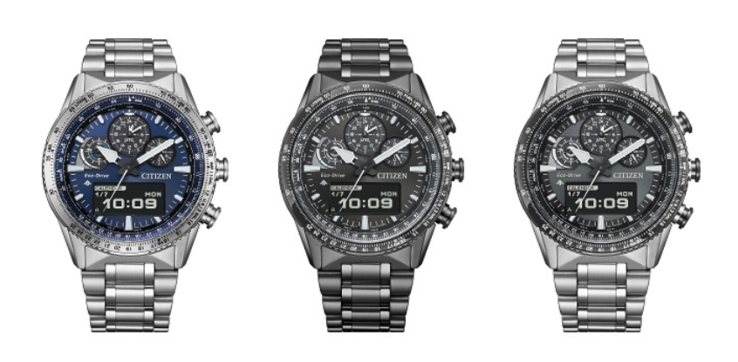 Слева направо, Citizen Promaster Sky JV2000-51L, JV2005-58E и JV2006-55H. (Источник изображения: Citizen)