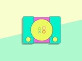 Художественное изображение оригинальной игровой консоли Sony PlayStation.