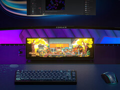 Corsair Xeneon Edge используется под основным монитором. (Источник изображения: Corsair)