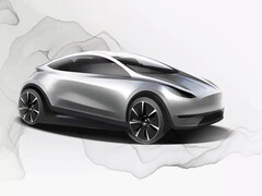 Первоначальный тизер дизайна платформы Model 2. (Источник изображения: Tesla)