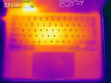 Стресс-тест на определение температуры поверхности (вверху)