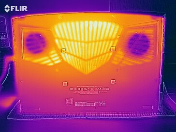 Нагрев под нагрузкой, днище ноутбука