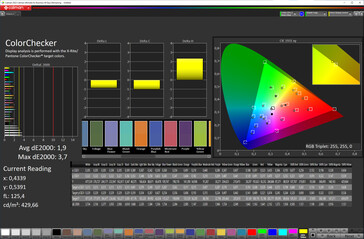 color accuracy (DCI-P3; vivid, warm)