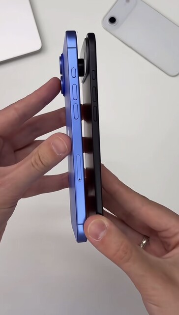 17 Air" сравнивается с 16 Plus в новой утечке. (Источник: Majin Bu via X)