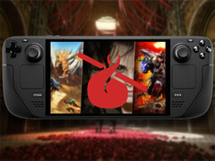 Steam Deck с обложкой бандла и логотипом Humble Bundle