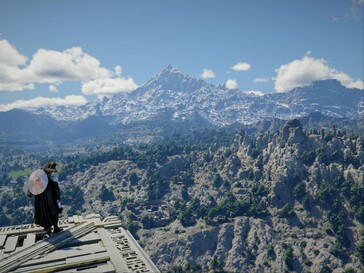 Обширный пейзаж после обновления качества дальних пейзажей