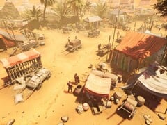 Изображение, на котором запечатлен военный лагерь в игре «Expeditions: Rome».