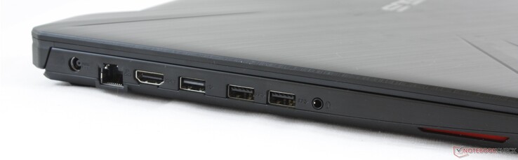 Левая сторона: разъем питания, гигабитный Ethernet, HDMI 2.0, USB 2.0 Type-A, 2x USB Type-A 3.1 Gen. 1, комбинированный аудио разъем