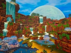 Изображение, на котором показана база в игре «The Planet Crafter», которая в настоящее время продаётся со скидкой 50 % в Steam.