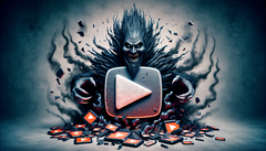 YouTube в роли злого существа (Сгенерировано с помощью DALL-E 3)