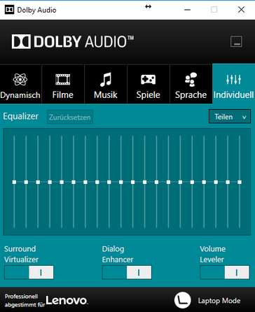 Настройки Dolby Audio