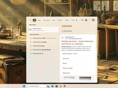 Запрос Notebookcheck в окне поиска Windows 11. (Источник изображения: Notebookcheck)
