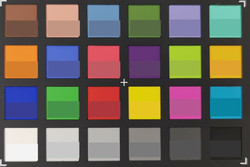 ColorChecker: The lower half of each area of colour displays the reference colour – Main camera