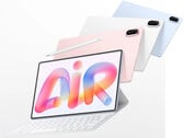 Стоимость MatePad Air 2026 в ЕС начинается от 799 евро. На фотографии: рекламное изображение, демонстрирующее различные цвета и клавиатуру в качестве аксессуара.