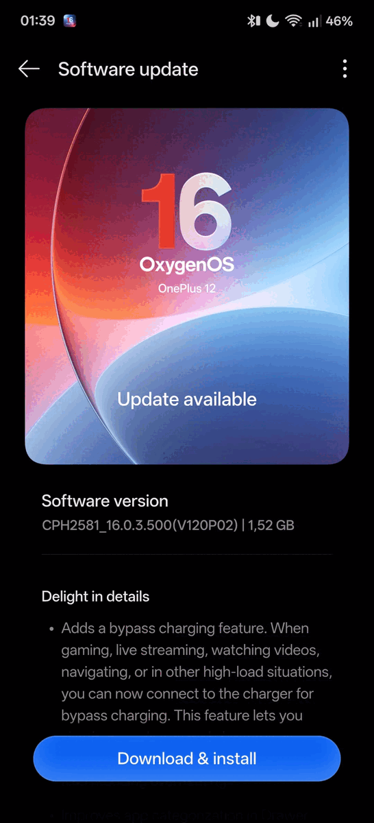 OxygenOS 16.0.3.500 OTA (Источник изображения: OnePlus Community)