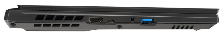 Левая сторона: HDMI 2.1, USB 3.2 Gen 1 (USB-C; DisplayPort), аудио разъем, USB 3.2 Gen 1 (USB-A)