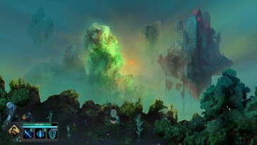 Изображение, показывающее зеленый пейзаж в игре Children of Morta.
