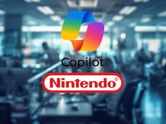 Офис с логотипами Microsoft Copilot и Nintendo