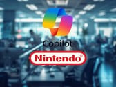 Офис с логотипами Microsoft Copilot и Nintendo